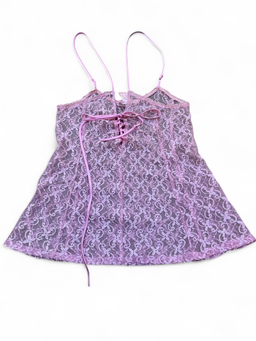 La Vie en Rose size small Y2K lace babydoll top adjustable straps Size S